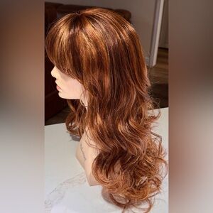 HAIR, 25-26” Vanessa Long Wavy Layers with bangs, Auburn/Copper